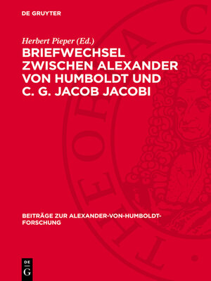 cover image of Briefwechsel zwischen Alexander von Humboldt und C. G. Jacob Jacobi